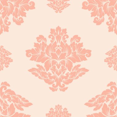 Damasko seamless modeli karmaşık tasarım. Lüks royal süsleme, Victoria doku duvar kağıdı, tekstil, ambalaj. Mükemmel çiçek Barok dantelli güzelleşmek vintage çok güzel renklerde