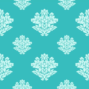 Damasko seamless modeli karmaşık tasarım. Lüks royal süsleme, Victoria doku duvar kağıdı, tekstil, ambalaj. Mükemmel çiçek Barok dantelli güzelleşmek yumuşak nane yeşili renklerde