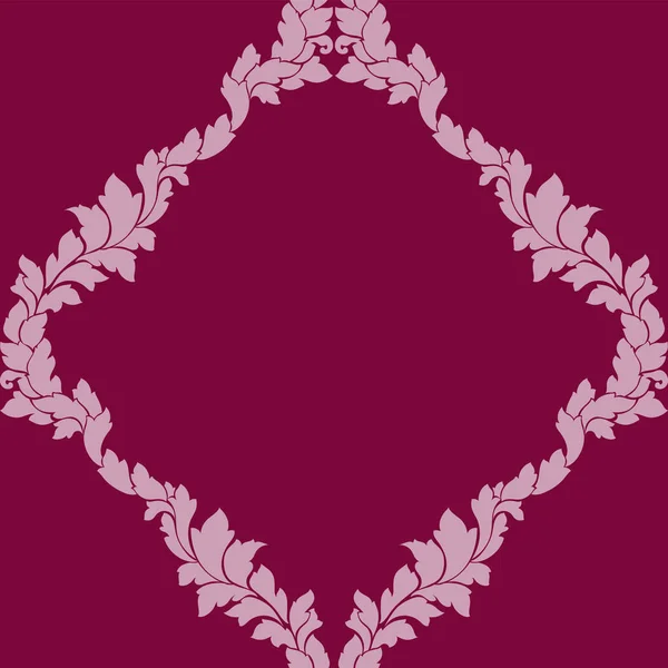 Damaškové vzor bezešvé složitý vzor na koberci. Luxusní royal ornament, viktoriánské textura tapety, textilní, obtékání. Nádherné květinové barokní krajkové vzkvétat v vintage tmavě červená barva — Stockový vektor