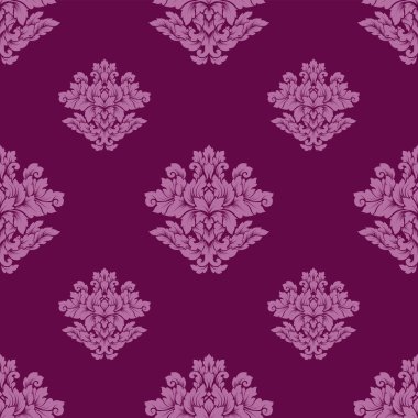 Damasko seamless modeli karmaşık tasarım. Lüks royal süsleme, Victoria doku duvar kağıdı, tekstil, ambalaj. Mükemmel çiçek Barok dantelli güzelleşmek zengin pembe ve mor colo döşemedeki yinelenen