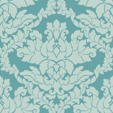 Damasko seamless modeli karmaşık tasarım. Lüks royal süsleme, Victoria doku duvar kağıdı, tekstil, ambalaj. Mükemmel çiçek Barok dantelli güzelleşmek yumuşak pastel turkuaz col döşemedeki yinelenen