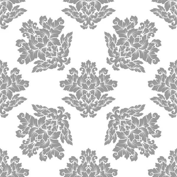 Damask naadloze patroon motief. Luxe royal sieraad, Victoriaanse textuur voor behang, textiel, zeewieren. Prachtige bloemen barok lacy bloeien. — Stockvector