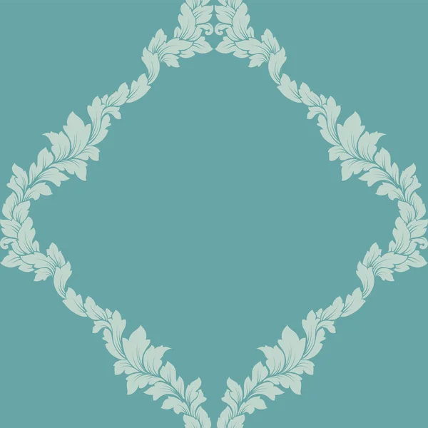 Damask seamless pattern intricate design. Luxury royal ornament, victorian texture for wallpapers, textile, wrapping. Exquisite floral baroque lacy flourish repeating tile in soft pastel turquoise col — Stock Vector