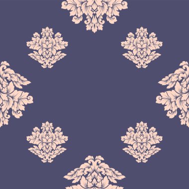 Damasko seamless modeli karmaşık tasarım. Lüks royal süsleme, Victoria doku duvar kağıdı, tekstil, ambalaj. Mükemmel çiçek Barok dantelli güzelleşmek yumuşak pastel renkler döşemedeki yinelenen