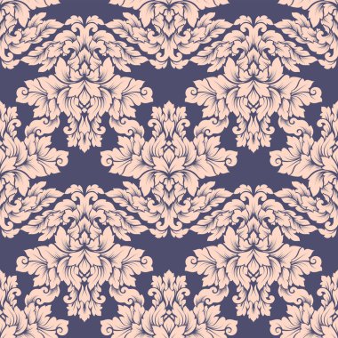 Damasko seamless modeli karmaşık tasarım. Lüks royal süsleme, Victoria doku duvar kağıdı, tekstil, ambalaj. Mükemmel çiçek Barok dantelli güzelleşmek yumuşak pastel renkler döşemedeki yinelenen