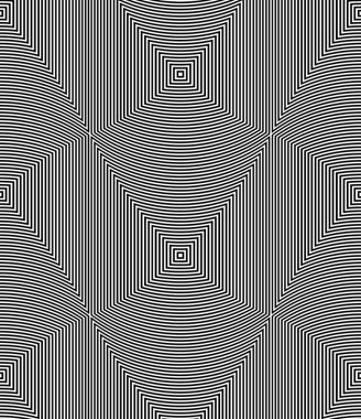 Optik illüzyon sanat arka plan. Siyah beyaz tek renkli geometrik hipnotik seamless modeli.