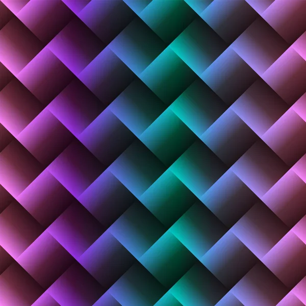 3d 스퀘어 모자이크 완벽 한 패턴입니다. 무지개 색상으로 추상 다채로운 텍스처입니다. 벡터 일러스트 레이 션. — 스톡 벡터