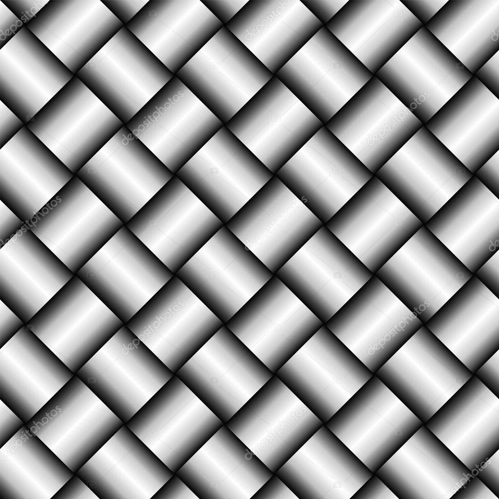 Vector metal silver or iron texture. Shiny abstract background with square details. Seamless pattern with silver tiles , shiny and volume effect.