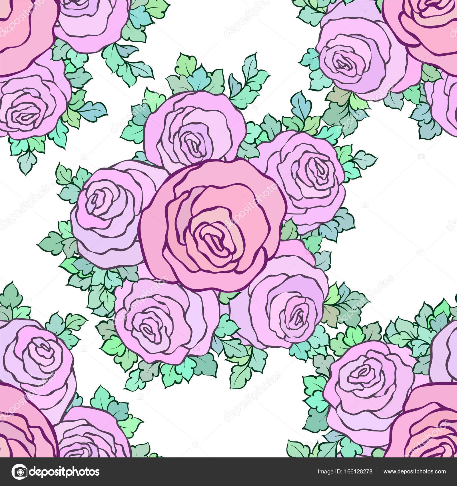 Floral Decorative Colorful Bright Wallpaper With Cute Roses