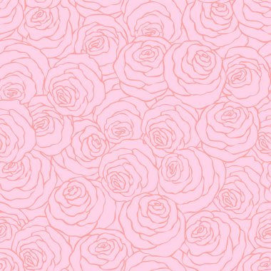 Çiçek dekoratif parlak pembe arka plan ile şirin gül, seamless modeli