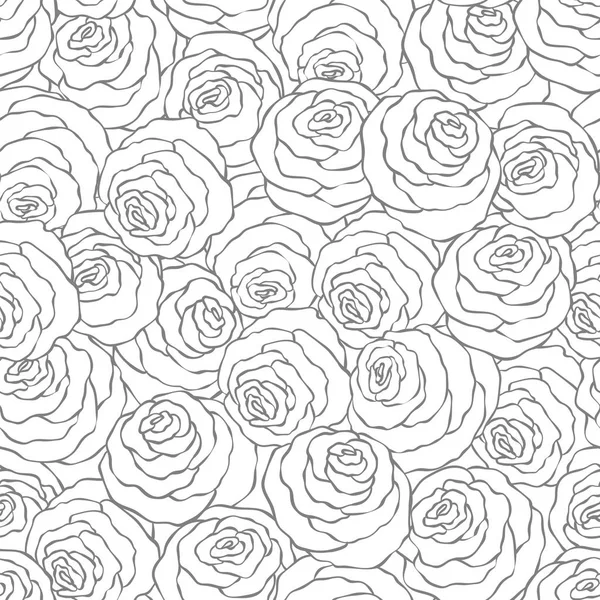 Şirin gül, tek renkli seamless modeli ile çiçek dekoratif siyah ve beyaz arka plan