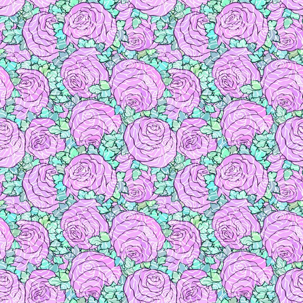 Çiçek dekoratif parlak pembe arka plan ile şirin gül, seamless modeli