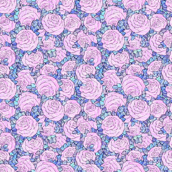 Çiçek dekoratif parlak pembe arka plan ile şirin gül, seamless modeli