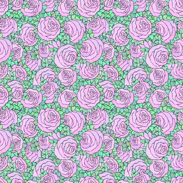 Çiçek dekoratif parlak pembe arka plan ile şirin gül, seamless modeli