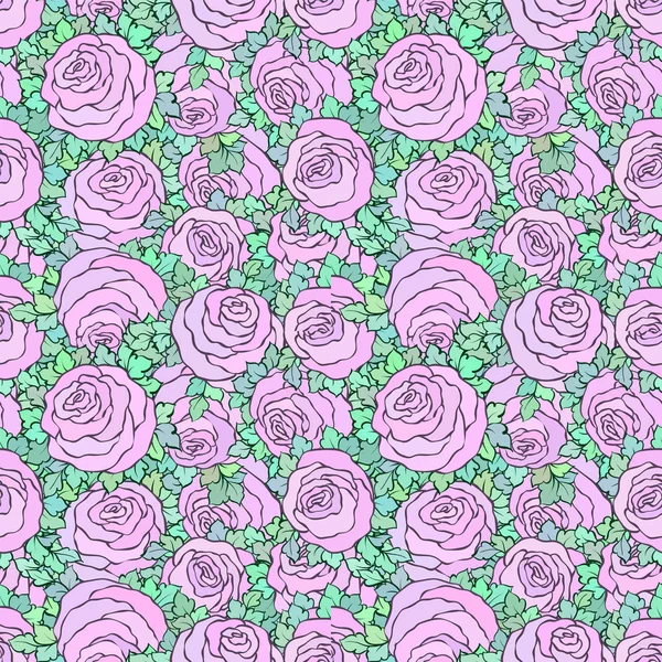 Çiçek dekoratif parlak pembe arka plan ile şirin gül, seamless modeli