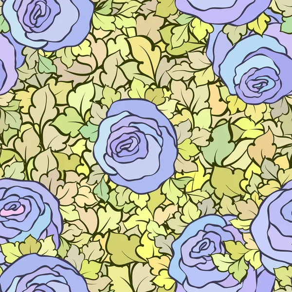 Gül ve yaprakları, süs karmaşık süsleri ve çiçekler, çizilmiş sanatsal arka plan ile tekstil tasarımı veya duvar kağıdı için mükemmel çiçek seamless modeli
