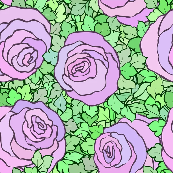 Gül ve yaprakları, süs karmaşık süsleri ve çiçekler, çizilmiş sanatsal arka plan ile tekstil tasarımı veya duvar kağıdı için mükemmel çiçek seamless modeli