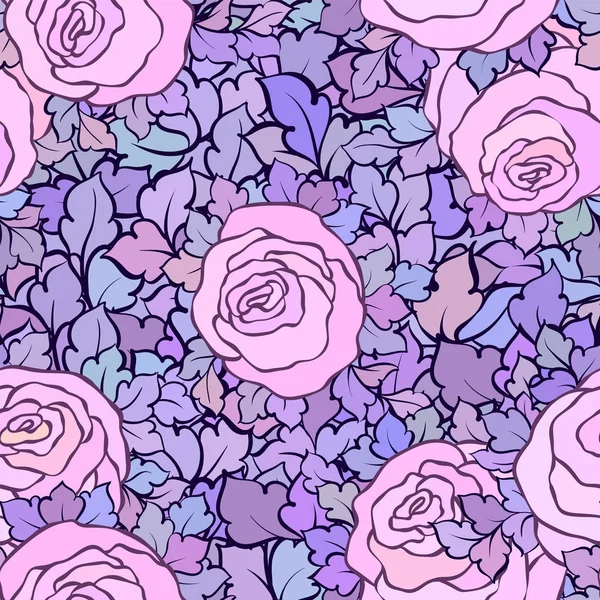 Gül ve yaprakları, süs karmaşık süsleri ve çiçekler, çizilmiş sanatsal arka plan ile tekstil tasarımı veya duvar kağıdı için mükemmel çiçek seamless modeli