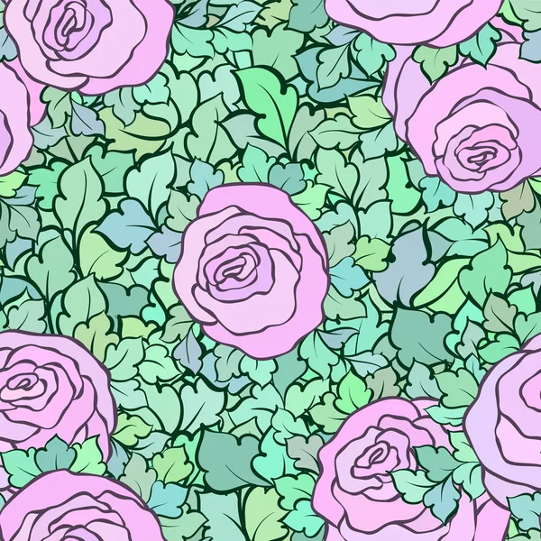 Gül ve yaprakları, süs karmaşık süsleri ve çiçekler, çizilmiş sanatsal arka plan ile tekstil tasarımı veya duvar kağıdı için mükemmel çiçek seamless modeli