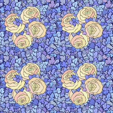 Çiçek dekoratif parlak pembe arka plan ile şirin gül, seamless modeli