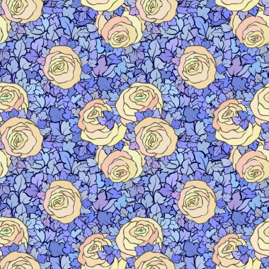 Çiçek dekoratif parlak pembe arka plan ile şirin gül, seamless modeli