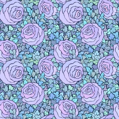 Çiçek dekoratif parlak pembe arka plan ile şirin gül, seamless modeli