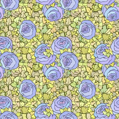 Çiçek dekoratif parlak pembe arka plan ile şirin gül, seamless modeli