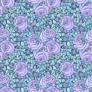 Çiçek dekoratif parlak pembe arka plan ile şirin gül, seamless modeli