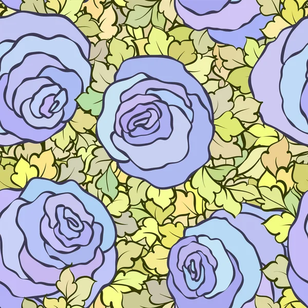 Gül ve yaprakları, süs karmaşık süsleri ve çiçekler, çizilmiş sanatsal arka plan ile tekstil tasarımı veya duvar kağıdı için mükemmel çiçek seamless modeli