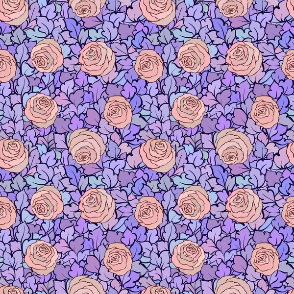 Çiçek dekoratif parlak pembe arka plan ile şirin gül, seamless modeli