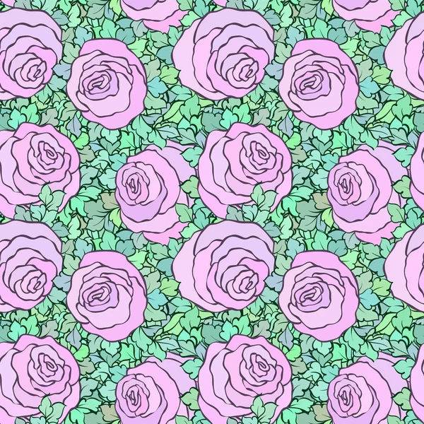 Çiçek dekoratif parlak pembe arka plan ile şirin gül, seamless modeli