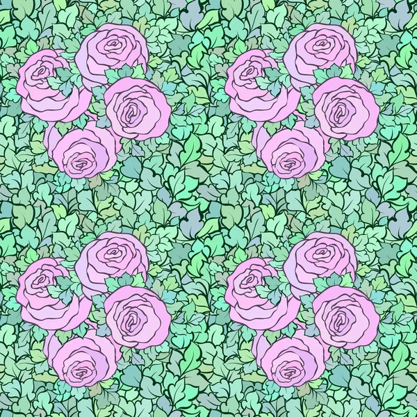 Çiçek dekoratif parlak pembe arka plan ile şirin gül, seamless modeli