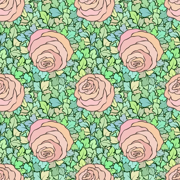 Çiçek dekoratif parlak pembe arka plan ile şirin gül, seamless modeli