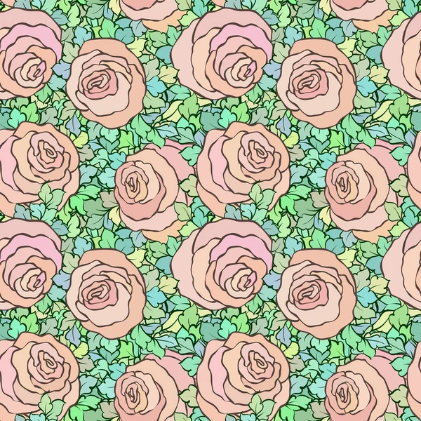 Çiçek dekoratif parlak pembe arka plan ile şirin gül, seamless modeli