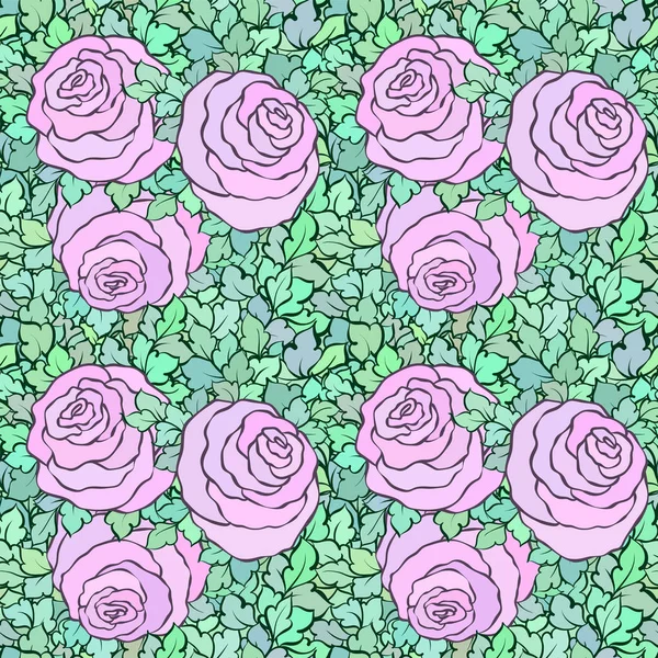 Çiçek dekoratif parlak pembe arka plan ile şirin gül, seamless modeli