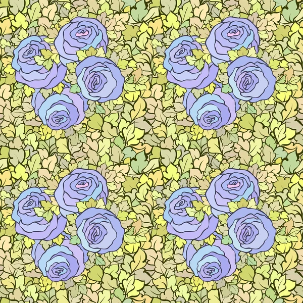 Floral fond rose vif décoratif avec des roses mignonnes, motif sans couture — Image vectorielle
