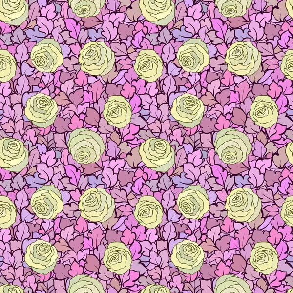 Çiçek dekoratif parlak pembe arka plan ile şirin gül, seamless modeli