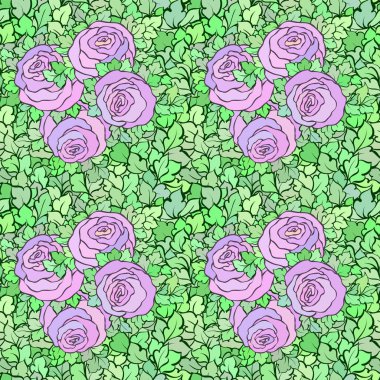 Çiçek dekoratif parlak pembe arka plan ile şirin gül, seamless modeli