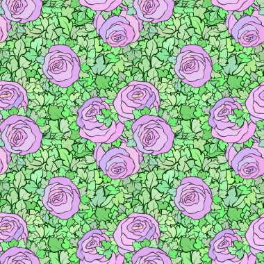 Çiçek dekoratif parlak pembe arka plan ile şirin gül, seamless modeli