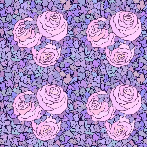 Çiçek dekoratif parlak pembe arka plan ile şirin gül, seamless modeli