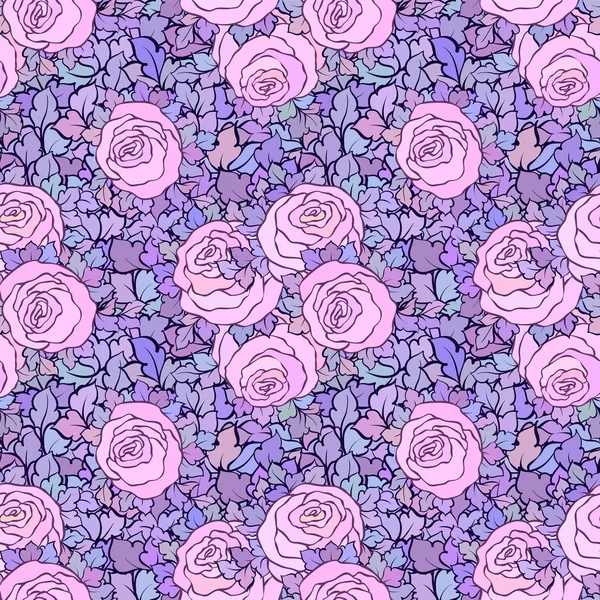 Çiçek dekoratif parlak pembe arka plan ile şirin gül, seamless modeli