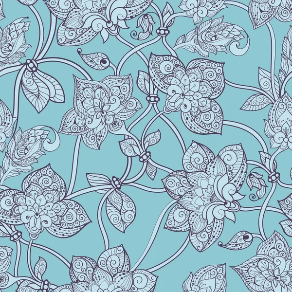 Patrón sin costuras hermosas flores estilizadas decorativas — Archivo Imágenes Vectoriales