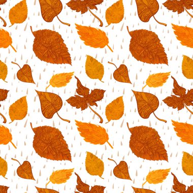 Vektör sorunsuz arka plan sonbahar yaprakları