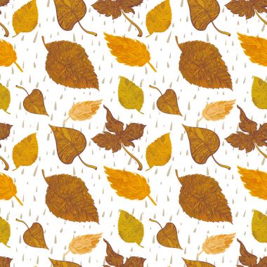 Vektör sorunsuz arka plan sonbahar yaprakları
