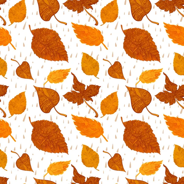 Feuillage d'automne sans couture vectoriel — Image vectorielle
