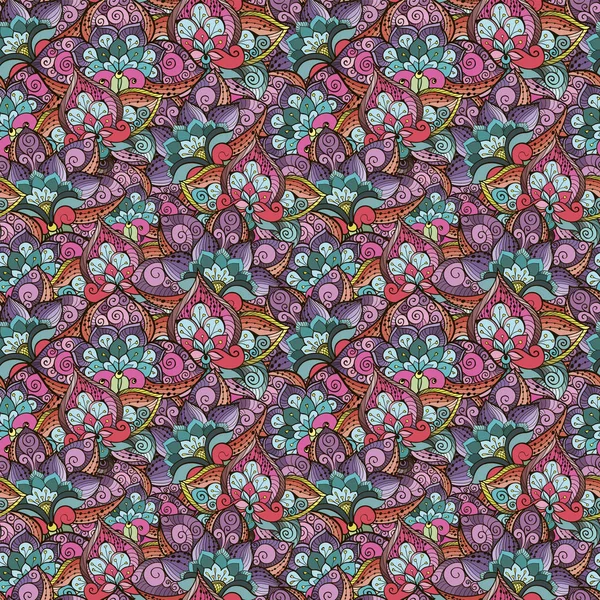 Бесшовный узор с красочными цветами — стоковый вектор