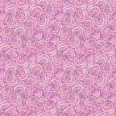 Çiçek dekoratif parlak pembe arka plan ile şirin gül, seamless modeli