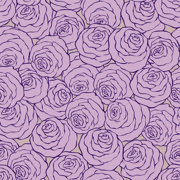Цветочные декоративные ярко-розовый фон с милыми розами, бесшовный узор — стоковый вектор
