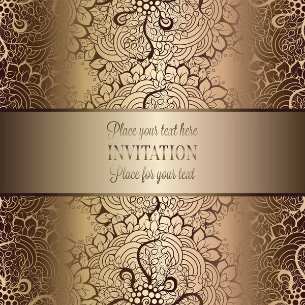 Vintage Baroque Wedding Invitation Template Butterfly Background Traditional Decoration Wedding — Stock Vector