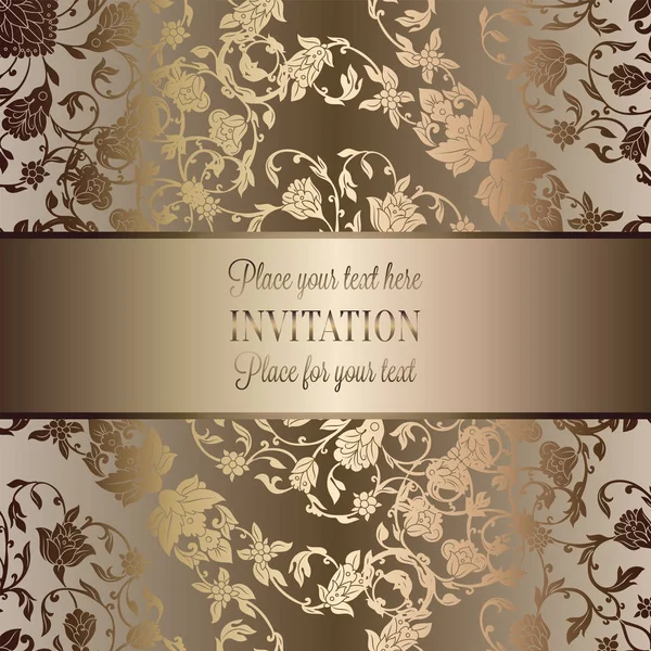 Modèle Invitation Mariage Baroque Vintage Avec Fond Papillon Décoration Traditionnelle — Image vectorielle